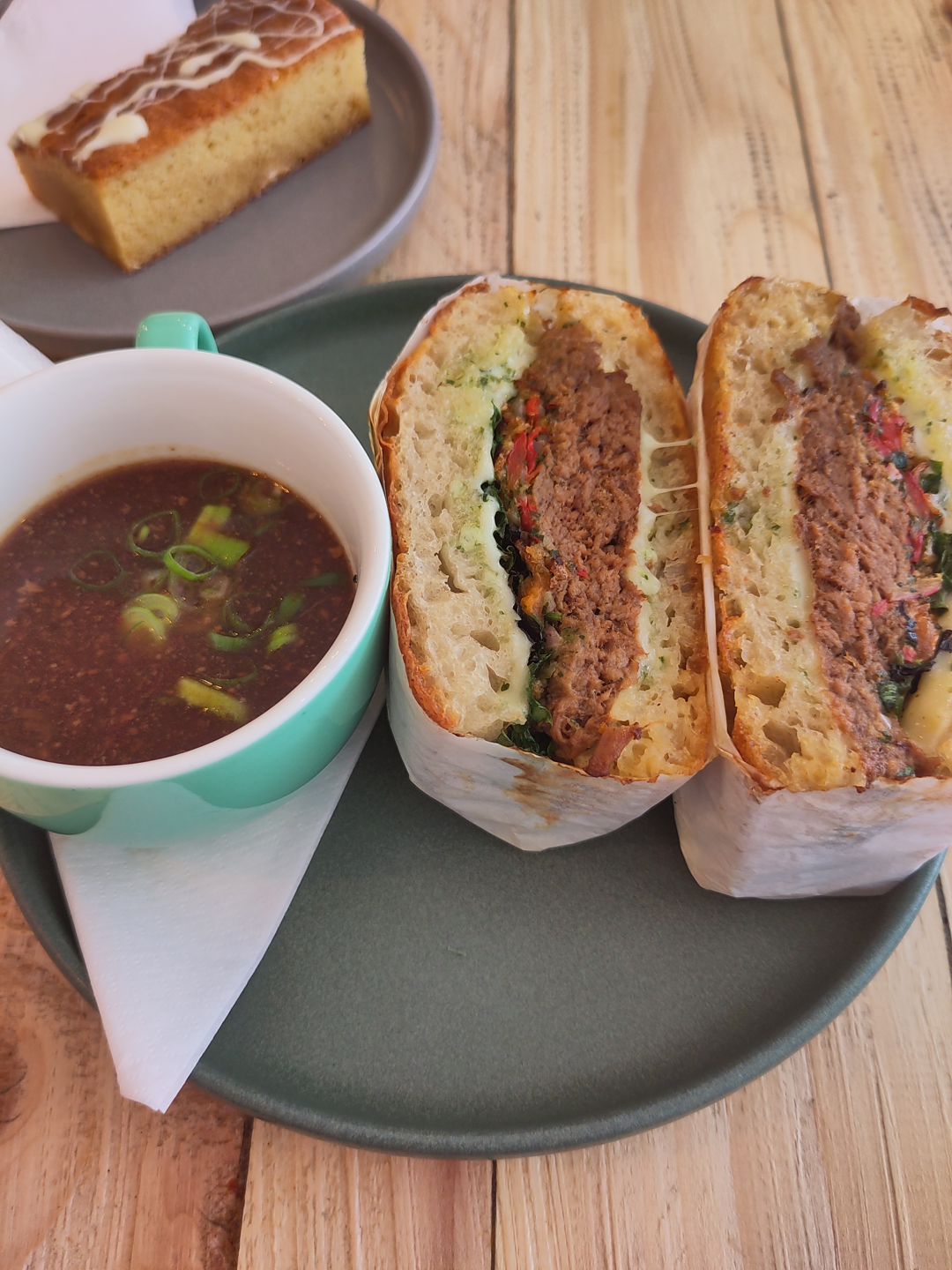 Caramac Blondie, Adobo Beef Sandwich With Dipping Gravy
