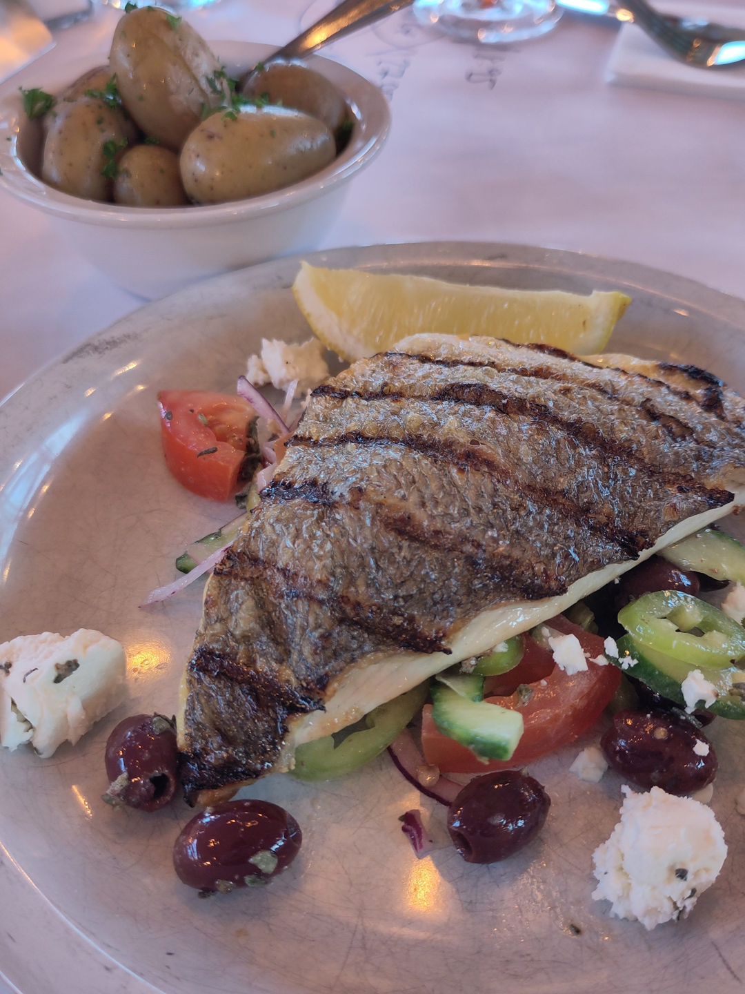 Chargrilled Sea Bream With Greek Island Salad